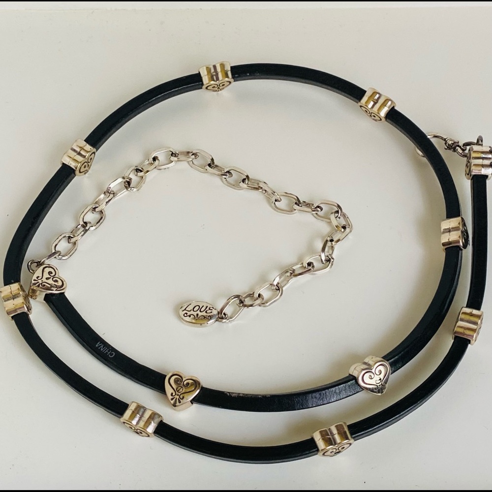Chain /leather belt heart